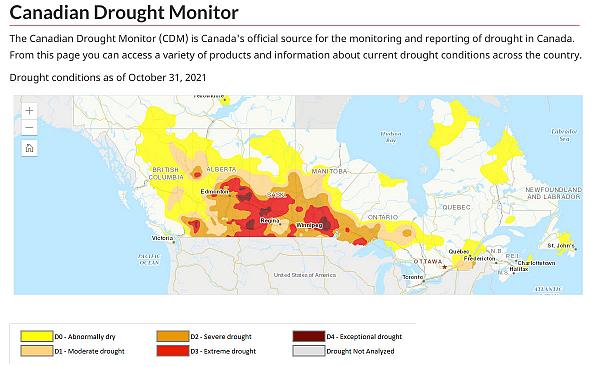 Monitor de sequía canadiense
