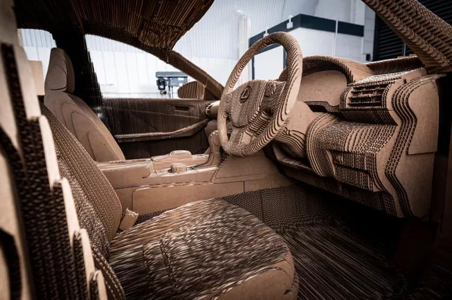 The interior of the Lexus Origami Car
