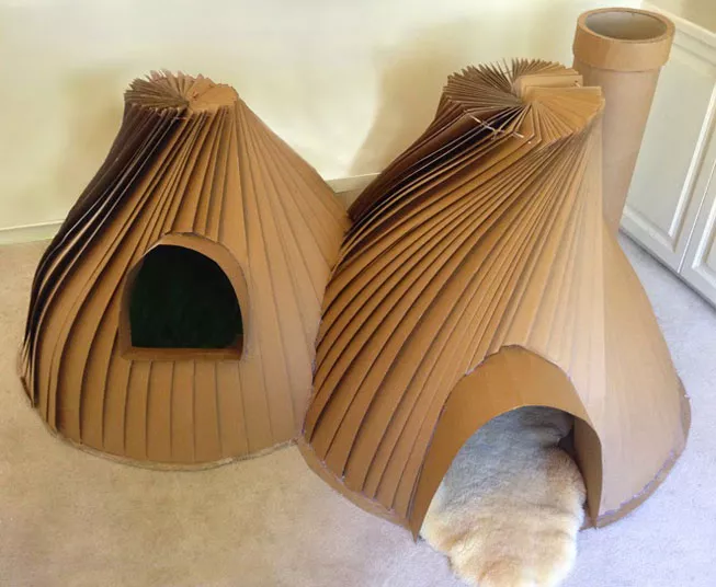 A Mumaroo cardboard igloo