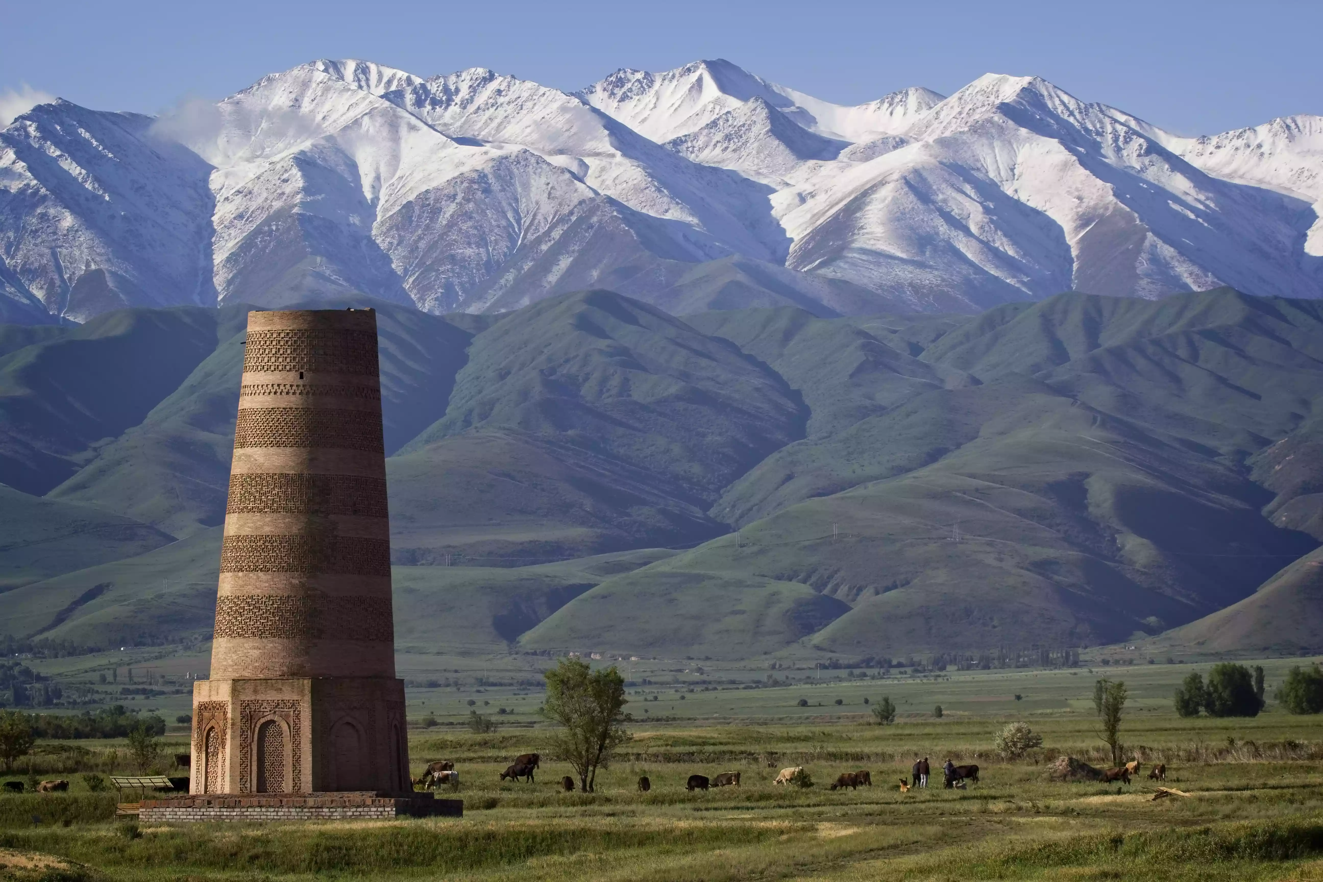 Burana Tower along the ancient Silk Road in Kyrgyzstan
