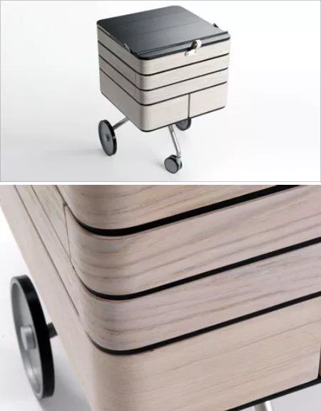 Creative Industrial Objects home office on wheels