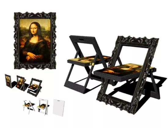 Kwang Hoo Lee's convertible Mona Lisa chairs converted to a painting