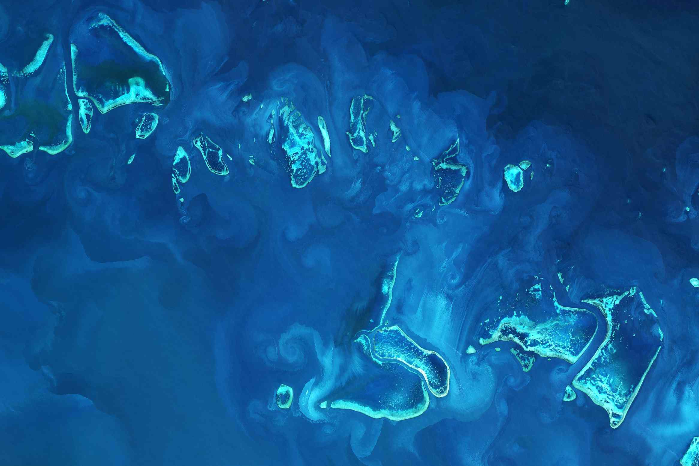 Imagen de satélite de la Gran Barrera de Coral de 2017