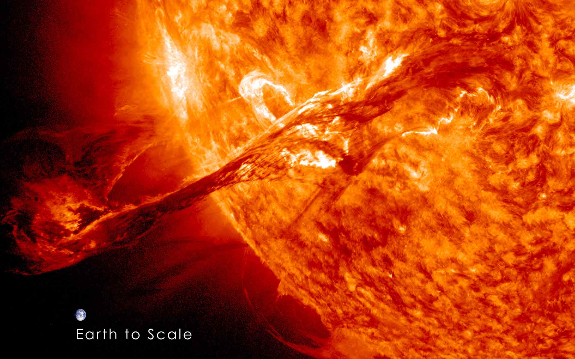 Primer plano de una eyección de masa coronal en el Sol