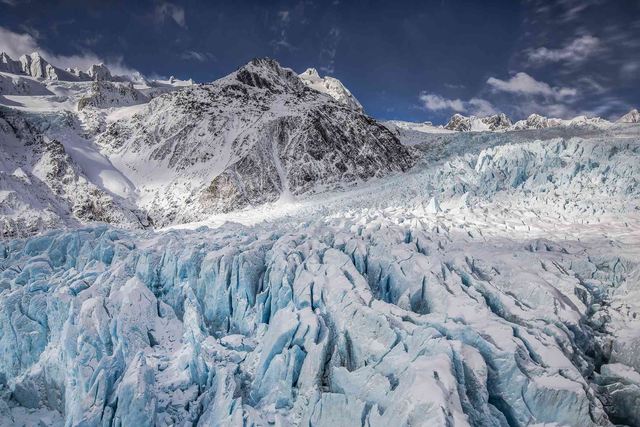 Vista aérea de un glaciar Franz Josef
