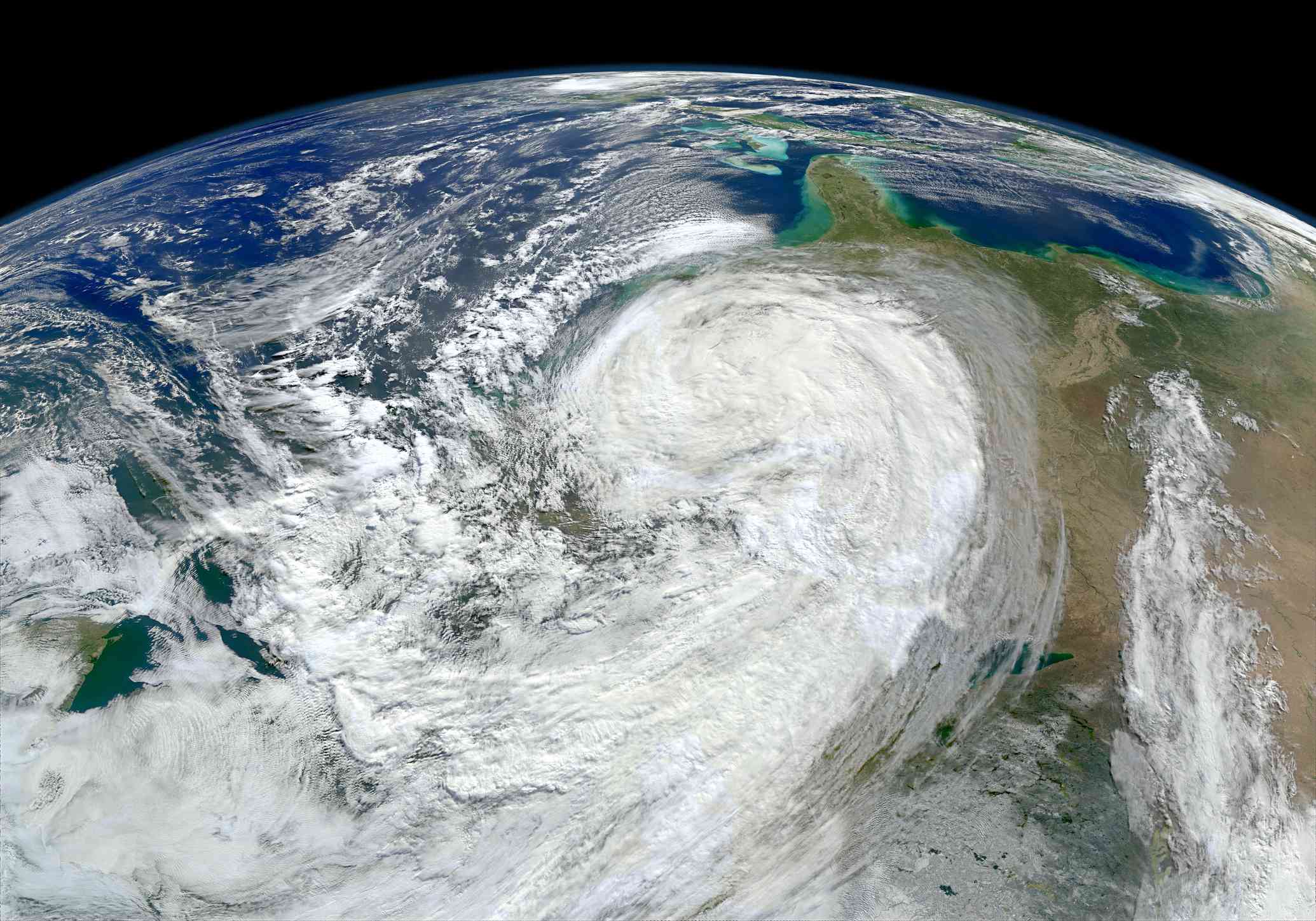 Una imagen de satélite del huracán Sandy