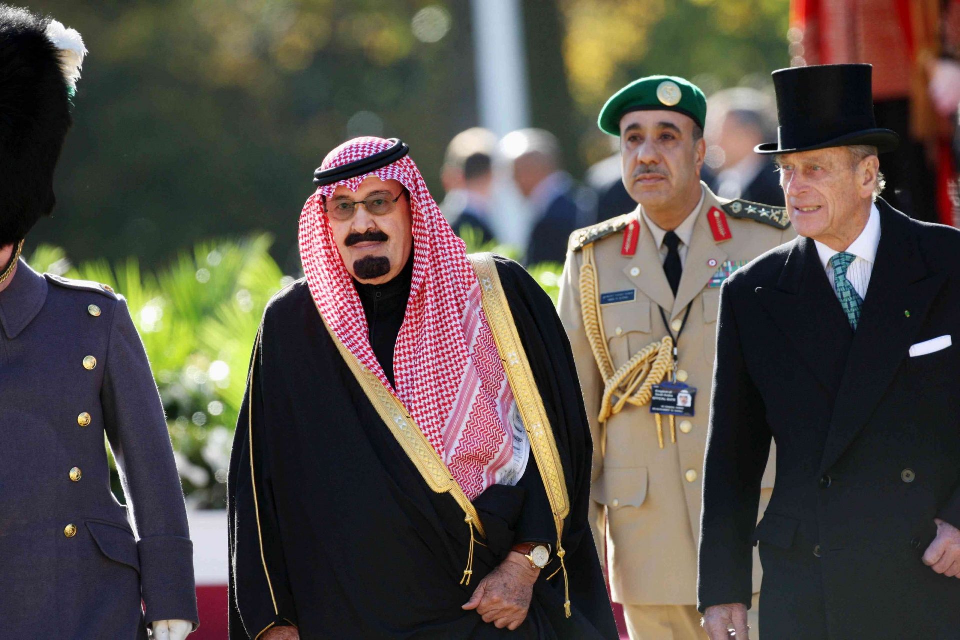 El rey Abdullah Bin Abdul Aziz Al Saud de Arabia Saudí durante una visita de Estado al Reino Unido