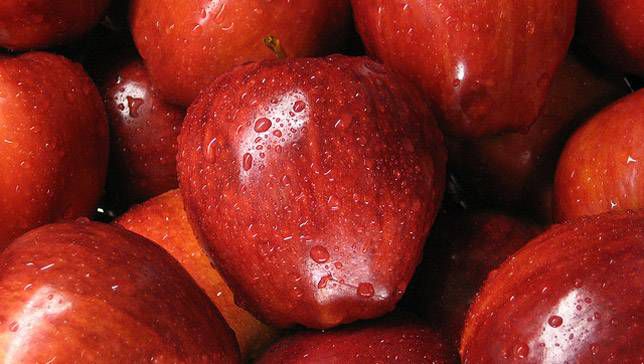 Una colección de manzanas rojas deliciosas