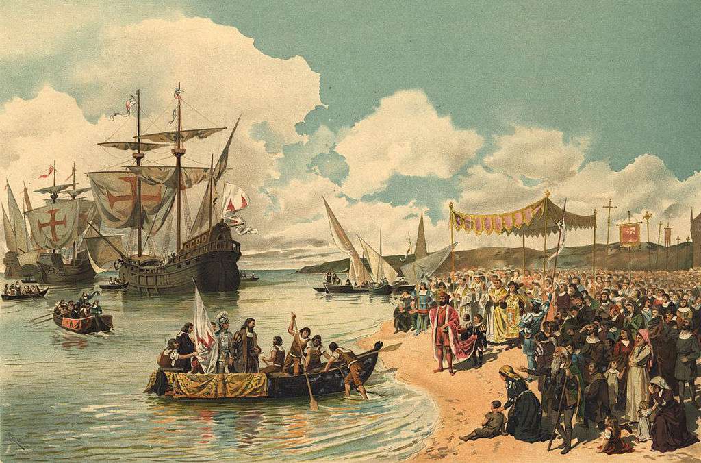 Un cuadro muestra a Vasco da Gama saliendo de Portugal para navegar por el Cabo de Buena Esperanza