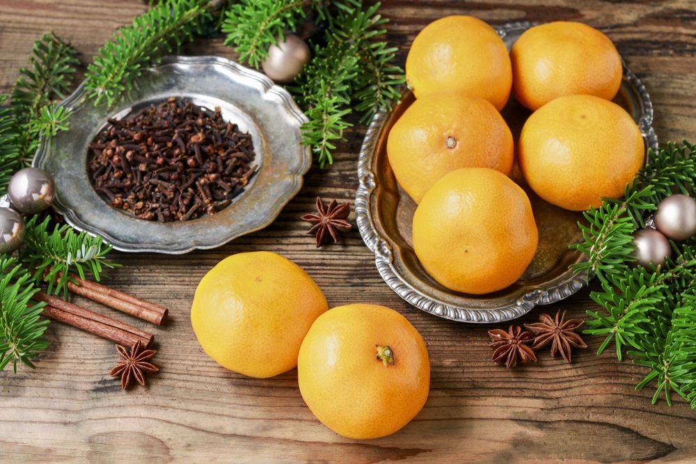 naranjas y clavos, materiales para hacer pomander