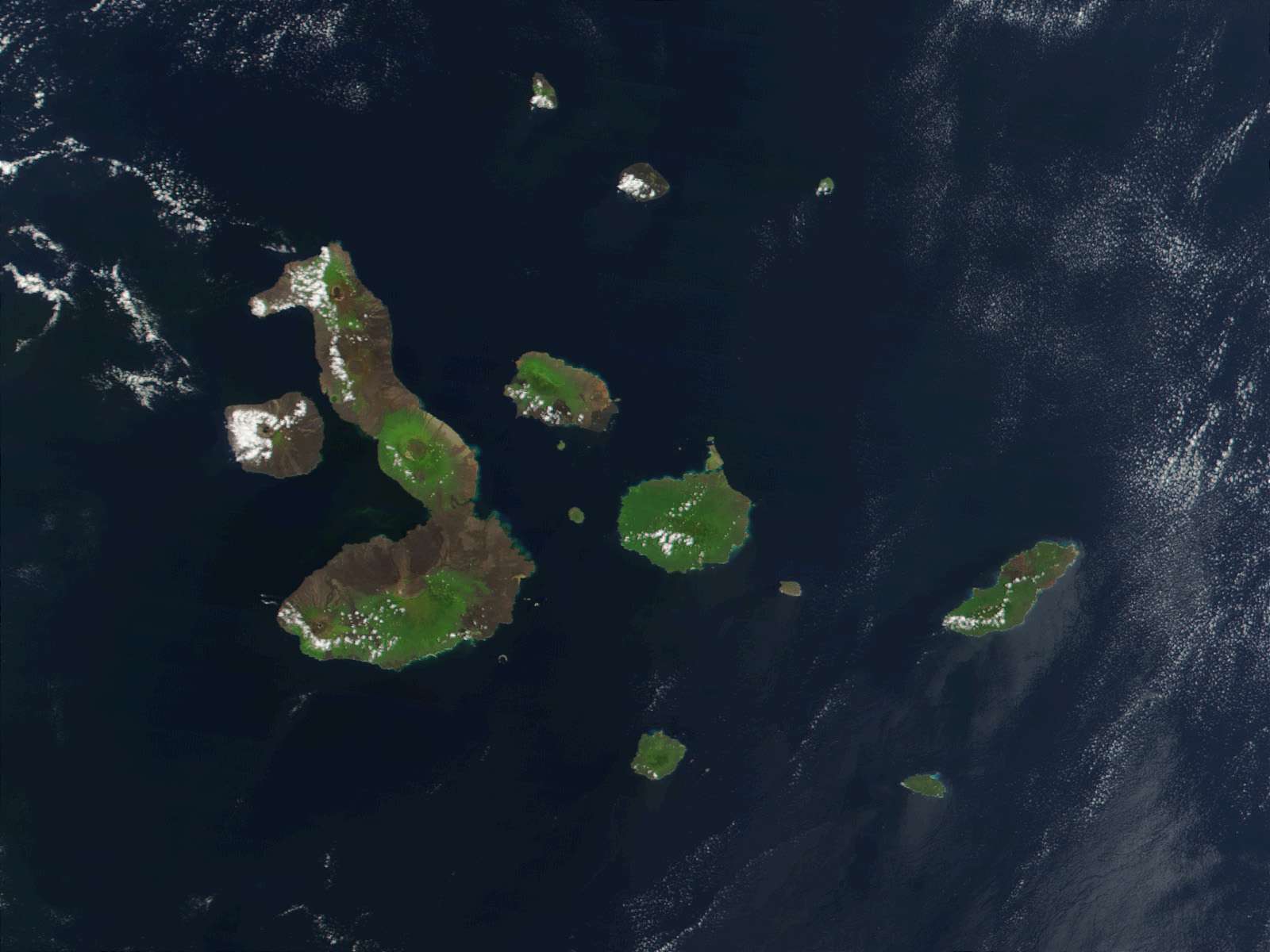 Vista aérea de la isla Isabela, Galápagos