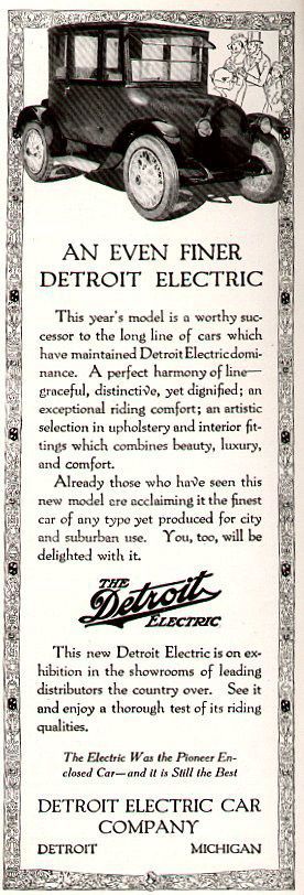 Anuncio de Detroit Electric de 1920
